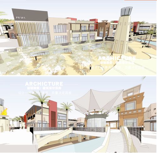 现代简欧风格亲水滨水商业街建筑规划设计/su模型
